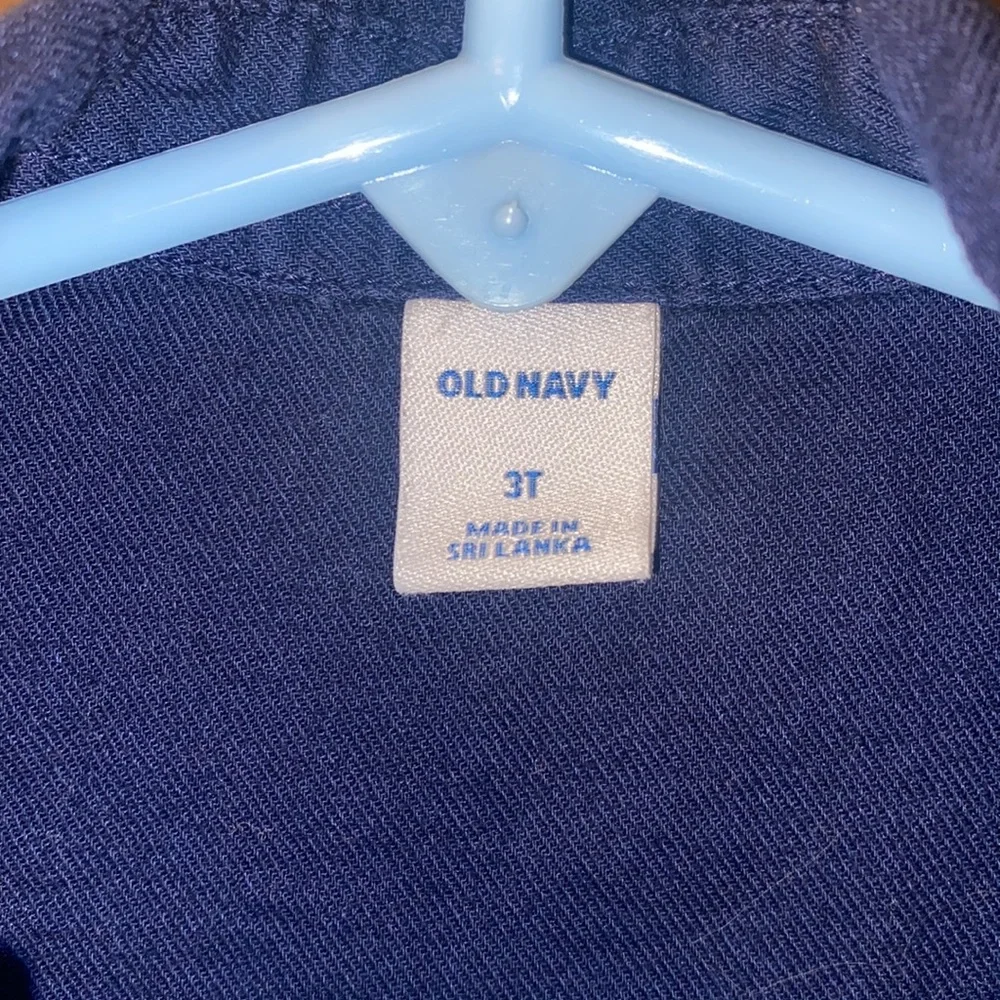 Old Navy navy blue button down size 3T